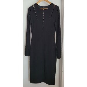 Narciso Rodriguez Dress Size 42 Solid Black Viscose Polyamide